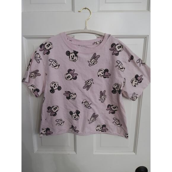 $Disney pink crop top t-shirt Minnie Mouse, Daisy Barbiecore Sz Sm - Picture 1 of 5
